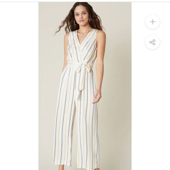 BB DAKOTA KNOW YOUR STRIPE JUMPSUIT NWT - Picture 1 of 4